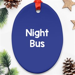 Night Bus New Blue Ornament (oval) by Mariart