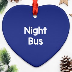 Night Bus New Blue Ornament (heart)