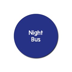 Night Bus New Blue Rubber Coaster (round) 