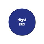 Night Bus New Blue Rubber Round Coaster (4 pack)  Front