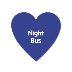 Night Bus New Blue Heart Magnet by Mariart