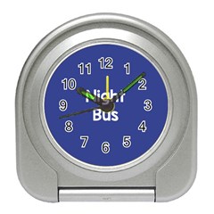 Night Bus New Blue Travel Alarm Clocks by Mariart