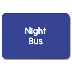 Night Bus New Blue Large Doormat  by Mariart