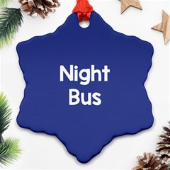 Night Bus New Blue Snowflake Ornament (two Sides)