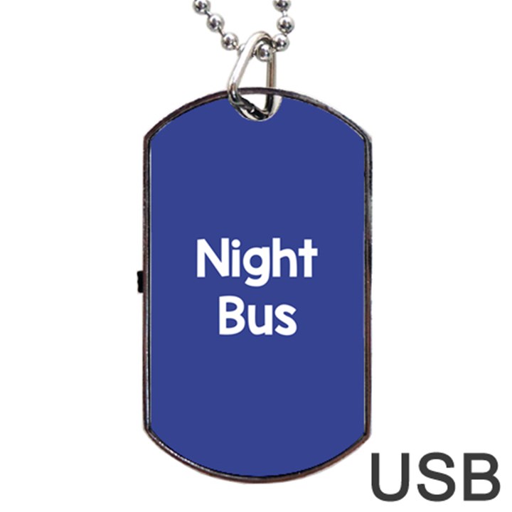 Night Bus New Blue Dog Tag USB Flash (Two Sides)