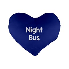 Night Bus New Blue Standard 16  Premium Flano Heart Shape Cushions