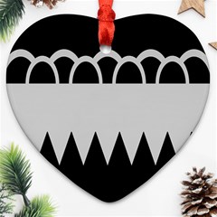 Noir Gender Flags Wave Waves Chevron Circle Black Grey Ornament (heart)