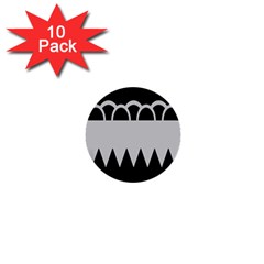 Noir Gender Flags Wave Waves Chevron Circle Black Grey 1  Mini Buttons (10 Pack)  by Mariart