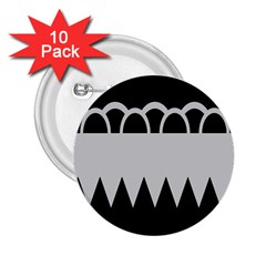 Noir Gender Flags Wave Waves Chevron Circle Black Grey 2 25  Buttons (10 Pack) 