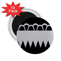 Noir Gender Flags Wave Waves Chevron Circle Black Grey 2 25  Magnets (10 Pack) 