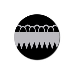 Noir Gender Flags Wave Waves Chevron Circle Black Grey Rubber Coaster (round) 