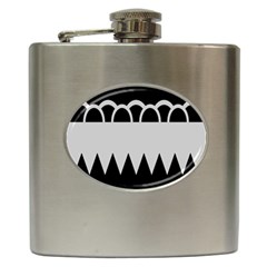 Noir Gender Flags Wave Waves Chevron Circle Black Grey Hip Flask (6 Oz)