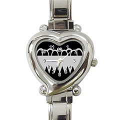 Noir Gender Flags Wave Waves Chevron Circle Black Grey Heart Italian Charm Watch by Mariart