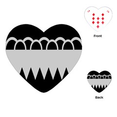 Noir Gender Flags Wave Waves Chevron Circle Black Grey Playing Cards (heart)  by Mariart