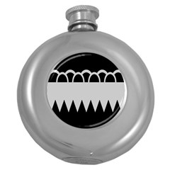 Noir Gender Flags Wave Waves Chevron Circle Black Grey Round Hip Flask (5 Oz) by Mariart