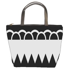 Noir Gender Flags Wave Waves Chevron Circle Black Grey Bucket Bags by Mariart