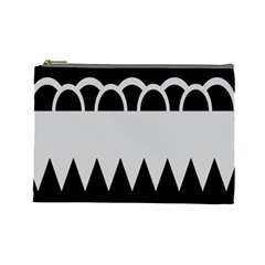 Noir Gender Flags Wave Waves Chevron Circle Black Grey Cosmetic Bag (large)  by Mariart