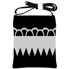 Noir Gender Flags Wave Waves Chevron Circle Black Grey Shoulder Sling Bags