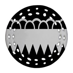 Noir Gender Flags Wave Waves Chevron Circle Black Grey Round Filigree Ornament (two Sides) by Mariart