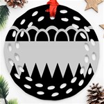 Noir Gender Flags Wave Waves Chevron Circle Black Grey Round Filigree Ornament (Two Sides) Front