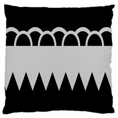 Noir Gender Flags Wave Waves Chevron Circle Black Grey Large Cushion Case (two Sides) by Mariart