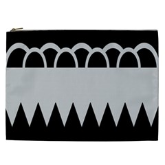 Noir Gender Flags Wave Waves Chevron Circle Black Grey Cosmetic Bag (xxl)  by Mariart