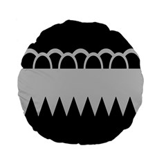 Noir Gender Flags Wave Waves Chevron Circle Black Grey Standard 15  Premium Flano Round Cushions by Mariart