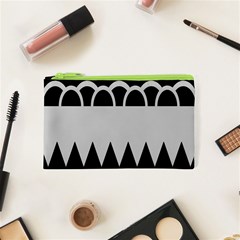 Noir Gender Flags Wave Waves Chevron Circle Black Grey Cosmetic Bag (xs) by Mariart