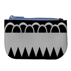 Noir Gender Flags Wave Waves Chevron Circle Black Grey Large Coin Purse by Mariart