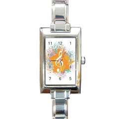 Musical Notes Rectangle Italian Charm Watch