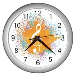 Musical Notes Wall Clocks (Silver)  Front