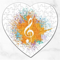 Musical Notes Jigsaw Puzzle (heart) by Mariart