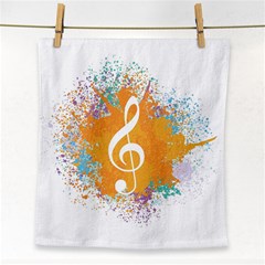 Musical Notes Face Towel by Mariart