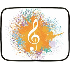 Musical Notes Fleece Blanket (mini) by Mariart