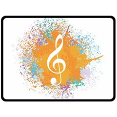 Musical Notes Fleece Blanket (large)  by Mariart