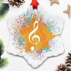 Musical Notes Snowflake Ornament (two Sides) by Mariart