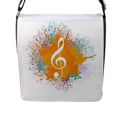 Musical Notes Flap Messenger Bag (l) 