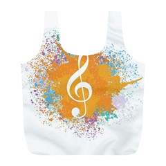 Musical Notes Full Print Recycle Bags (l)  by Mariart