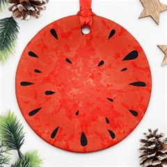 Summer Watermelon Design Round Ornament (two Sides) by TastefulDesigns