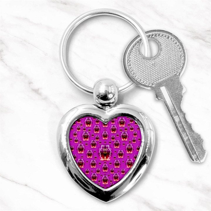 A Cartoon Named Okey Want Friends And Freedom Key Chains (Heart) 