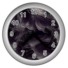 Map Curves Dark Wall Clocks (silver)  by Mariart