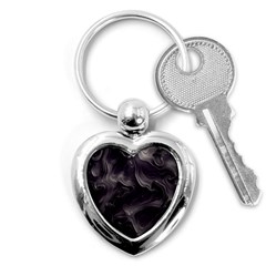 Map Curves Dark Key Chains (heart) 