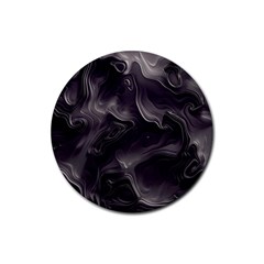 Map Curves Dark Rubber Round Coaster (4 Pack) 