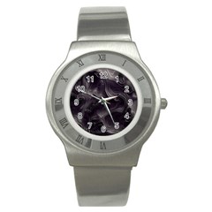 Map Curves Dark Stainless Steel Watch by Mariart