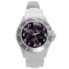 Map Curves Dark Round Plastic Sport Watch (l)