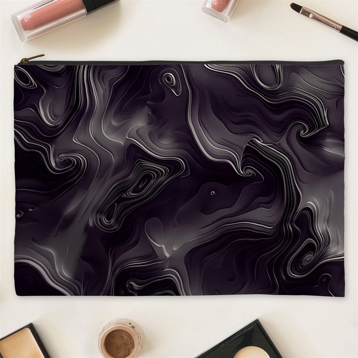 Map Curves Dark Cosmetic Bag (XXXL) 