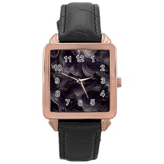 Map Curves Dark Rose Gold Leather Watch  by Mariart