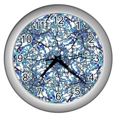 Modern Nouveau Pattern Wall Clocks (silver)  by dflcprints