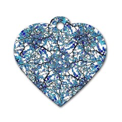 Modern Nouveau Pattern Dog Tag Heart (two Sides) by dflcprints