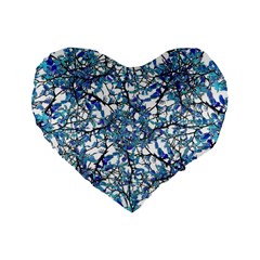 Modern Nouveau Pattern Standard 16  Premium Flano Heart Shape Cushions by dflcprints